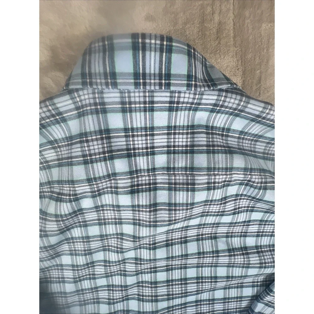 Peter Millar Crown  Sport Shirt Size XXL  Blue Gingham Check Plaid - Picture 11 of 11